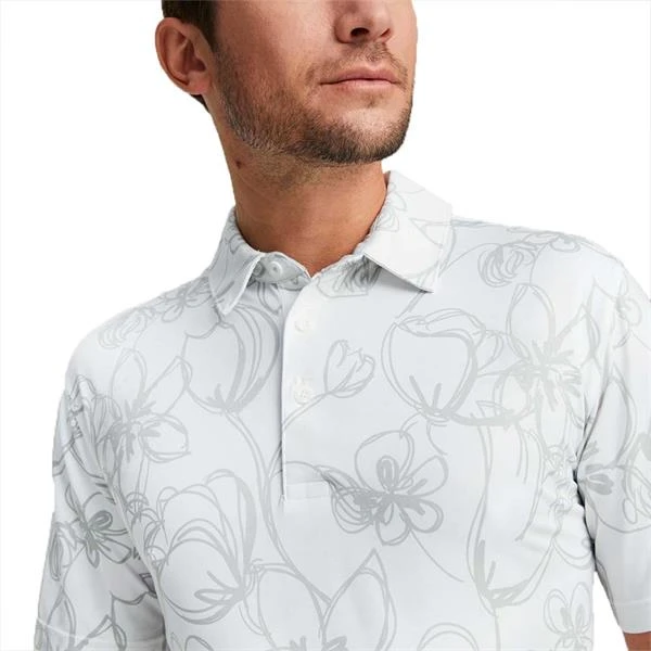Puma Gents Cloudspun Stems Polo Shirt Bright White - Evening Sky 8 Puma Gents Cloudspun Stems Polo Shirt Bright White - Evening Sky - Image 6