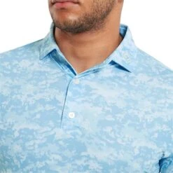 FootJoy Gents Cloud Camo Lisle Polo Shirt True Blue -FootJoy Store P 80004FOOTJOYSHIRTTRUEBLUEGENTS 4 L