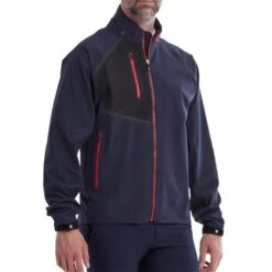 FootJoy Gents HydroTour Waterproof Jacket Navy - Black - Red -FootJoy Store P 87972FJGENTSHYDROTOURWPJACKETNAVYBLACKRED 2 L