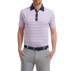 FootJoy Gents Accented Stripe Lisle Shirt Lavender - White - Navy 8 FootJoy Gents Accented Stripe Lisle Shirt Lavender - White - Navy -FootJoy Store P 88367FJGENTSACCENTEDSTRIPELSHIRTLAVWHITENAVY 2 L