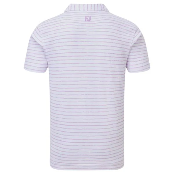 FootJoy Gents Chalk Line Pique Shirt White - Lavender 4 FootJoy Gents Chalk Line Pique Shirt White - Lavender - Image 2