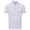 FootJoy Gents Chalk Line Pique Shirt White - Lavender -FootJoy Store P 88383FJGENTSCHALKLINEPIQUESHIRTWHITELAVEN L