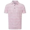 FootJoy Gents Chalk Line Pique Shirt White - Coral -FootJoy Store P 88384FJGENTSCHALKLINEPIQUESHIRTWHITECORAL L
