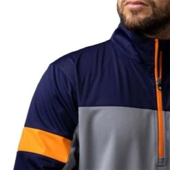 Gents Cortina Zip Neck Colour Block ½ Sleeve WindShirt Silver Marl - Navy - Lava 8 Gents Cortina Zip Neck Colour Block ½ Sleeve WindShirt Silver Marl - Navy - Lava -FootJoy Store P SUNMW85SUNDERLANDWINDSHIRTSILVERMARLNAVYLAVAGENT 2 L