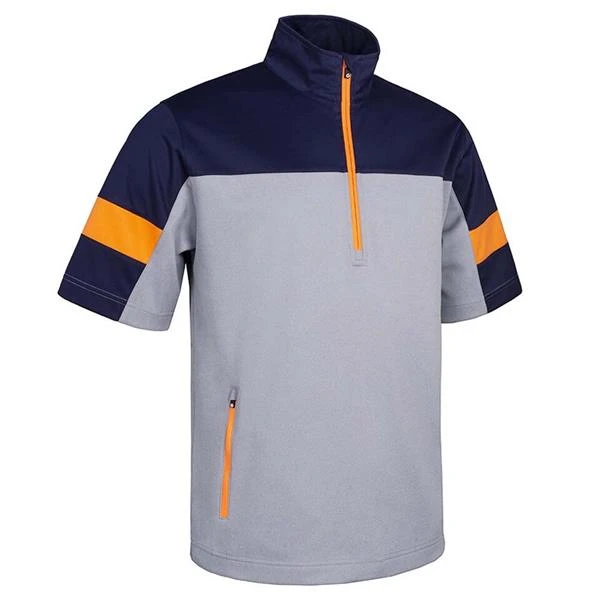 Gents Cortina Zip Neck Colour Block ½ Sleeve WindShirt Silver Marl - Navy - Lava 3 Gents Cortina Zip Neck Colour Block ½ Sleeve WindShirt Silver Marl - Navy - Lava